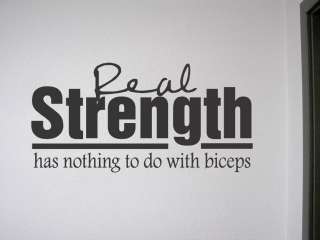 REAL STRENGTH Vinyl Wall Quote Lettering Removable Decal Quotes 
