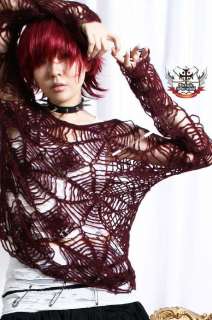 Spiderweb Gothic Punk Cobweb NET CROCHET Mohair Sweater  