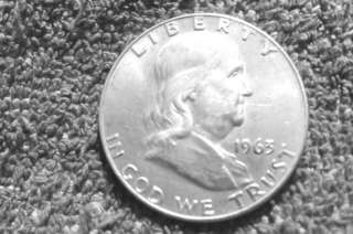 SCARCE SILVER FRANKLIN HALF1963 D ABOUT UNCIRCULATED++++ TO 