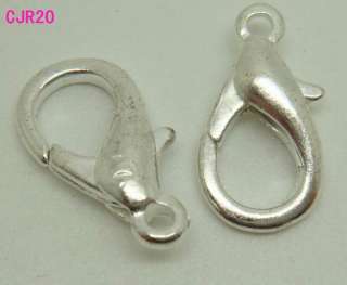 60g Various Size Lobster Clasps Charm Beads Jewelry Findings Silver 