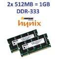 1GB Dual Channel Kit Mustang / Hynix original 2 x 512 MB 200 pin DDR 