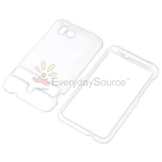 new generic snap on rubber coated case for htc thunderbolt 4g white 
