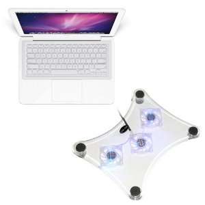  GTMax Clear USB Cooling/Cooler Pad with 3 Fan 6 Blue LED 