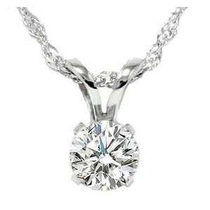  .35CT Round Solitaire White Gold Diamond Pendant Jewelry