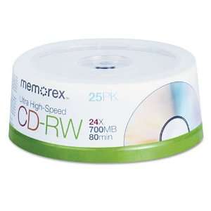  Memorex CD RW Discs 700MB/80min 24x With Slim Jewel Cases 