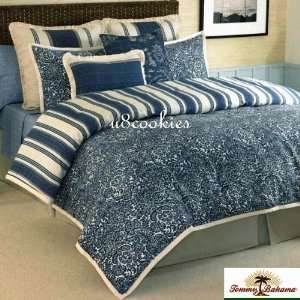 Tommy Bahama Blue Batik Damask California King Comforter Set (4 Piece 