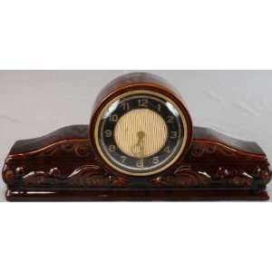   Vintage German Art Deco Majolica Ceramic Mantle Clock 