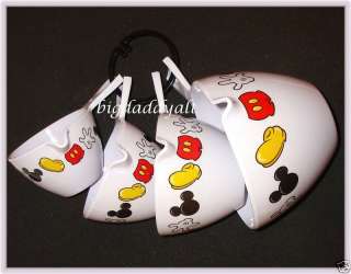 DISNEY WORLD MICKEY MOUSE KITCHEN BODY PARTS MEASURING CUPS  
