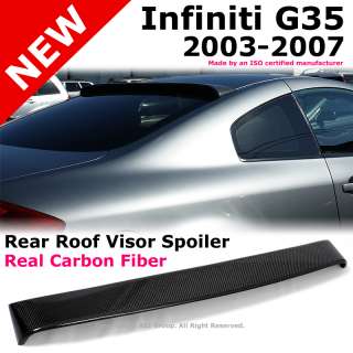   03 07 Coupe Real Carbon Fiber Rear Roof Spoiler Visor Sun Shade  