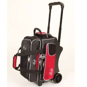  Linds Deluxe 2 Ball Roller Bowling Bag  Black/Red Sports 