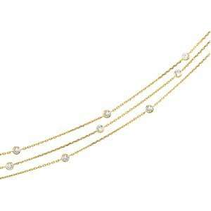  Three Strand Cubic Zirconia Necklace Diamond Designs 