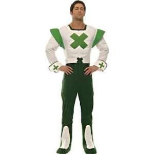  70s Green Cross Code Man Fancy Dress Costume   One Size 