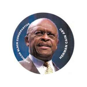   Herman Cain ABC American Black Conservative Big Pin 