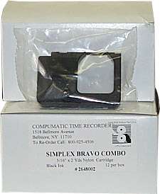 shipping simplex 100 125 bravo combo time clock ribbon cartridges