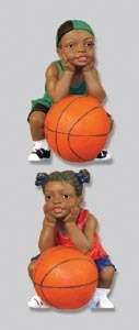 African American Figurine Sport Basketball Kids Set  