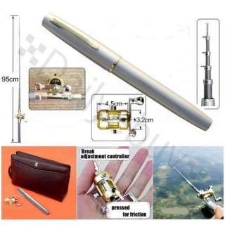Brand New Mini Pocket Pen Fishing Rod Pole+ Line + Reel  