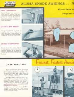 1964 Aluma Shade Trailer Awnings ~ RV Camper Brochure  
