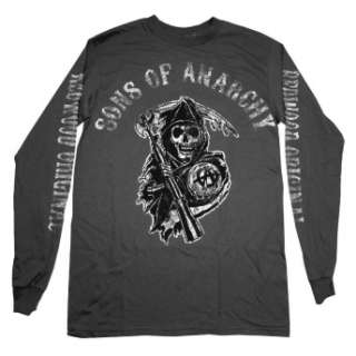   Sons of Anarchy logo and Redwood Original text down both sleeves