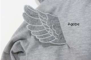 T1861 New Stylish Angel Wings Zip Up Leisure Sweatshirt Hoodie  