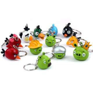 Angry Birds 12 Piece Set Keychains Keyrings Party Favors Figures 7 