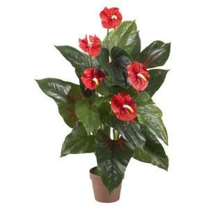    Nearly Natural 3 Anthurium Silk Plant (Real Touch)