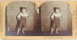 ANTIQUE STEREOVIEW CARDS 6 CHILDREN SCENES REAL PHOTOS  