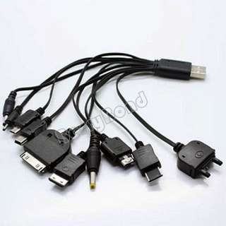 10 in 1 Portable USB Charger Cable for Cell Phone iPod New  