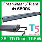 t5 quad 36 6500k aquarium light hood freshwater plant $