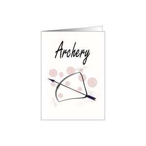 Archery   bow n arrow ,targets Card Health & Personal 