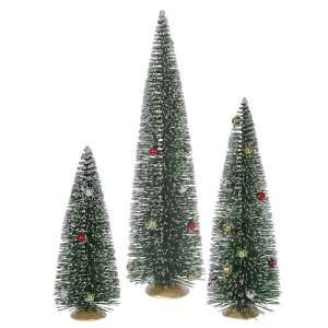   Whimsical Glittered Artificial Mini Village Christmas Trees   Unlit