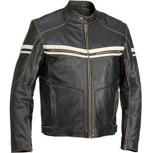  River Road Hoodlum Vintage Leather Jacket   40/Black Automotive
