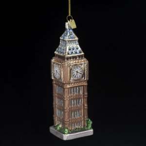  Blown Glass Big Ben Clock Christmas Ornaments 5.5