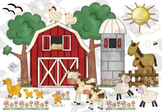   put the 16 sheets together to make this mural of a Barnyard Scene