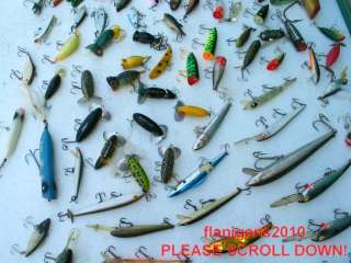 TACKLE BOX full [100] vintage FISHING LURES heddon bagley jitterbugs 