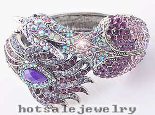   crystal rhinestone phoenix bird cuff bracelet bangle K063  
