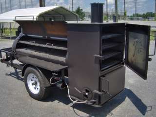 RIB BOX BBQ SMOKER PIT grill on trailer w gas starter  