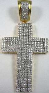 FULLY ICED OUT CROSS Charm Lab Diamond BLING HIP HOP  