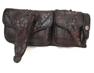Genuine Crocodile Leather Head Fanny Waist Belt Bag  