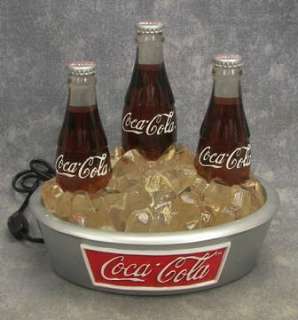   Used COKE Brand Coca Cola Bottle on Ice Lighted Water Fountain  
