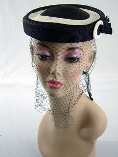 Beautiful Vintage 40s Valerie Modes Brown Lace Net Hat  