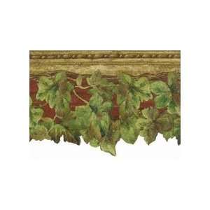  Ivy Burgundy Wallpaper Border in Kitchen & Bath Resource 