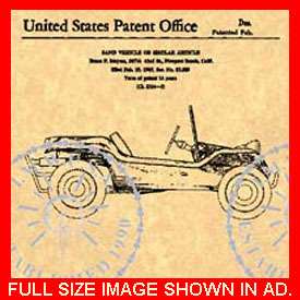 US Patent for the MEYERS MANX DUNE BUGGY #254  