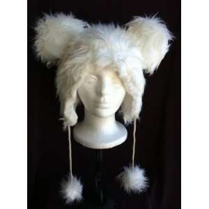  Polar Bear Animal Hat (Costume) with Pom Poms Everything 