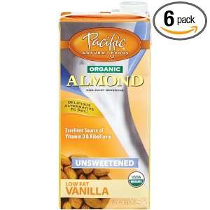 Pacific Beverages Unsweetened Almond Vanilla, Gluten Free, 32 Ounce 