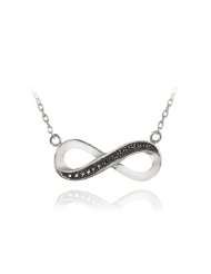 Sterling Silver Black Diamond Accent Infinity Necklace, 18