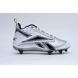   Mid Football Cleats   White/Silver/Black   Size 12