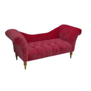 Button Tufted Chaise Settee   Garnet.Opens in a new window