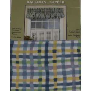   Blue Green Plaid Balloon Window Valance Curtain Topper: Home & Kitchen