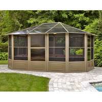   12 x 15 Outdoor Patio Screenhouse Gazebo Canopy Sand Smoke  