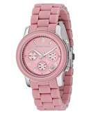   MICHAEL Michael Kors Watch, Womens Pink Polyurethane Bracelet MK5195